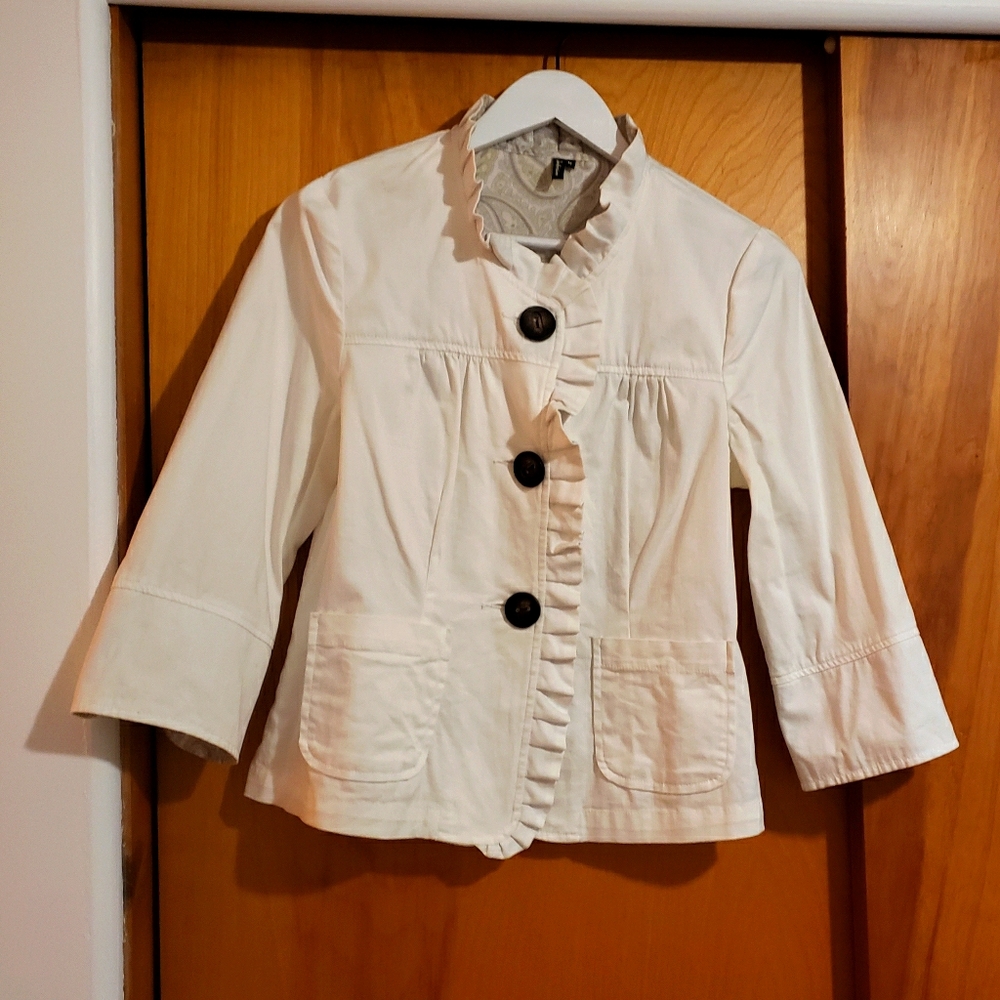 Ambition White Cotton Jacket - size M